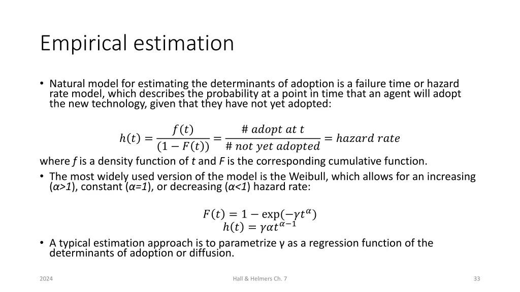 empirical estimation