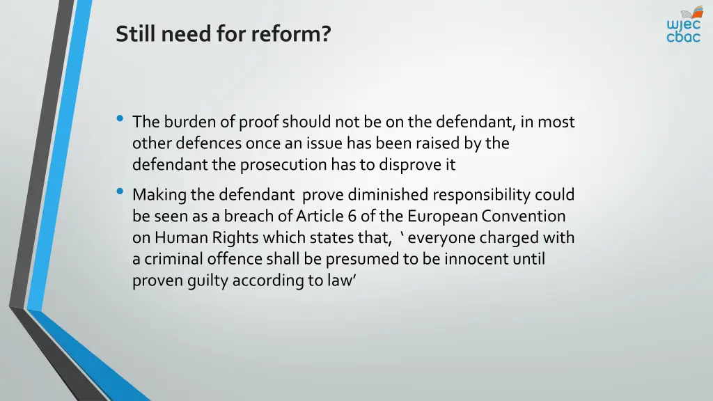 still need for reform