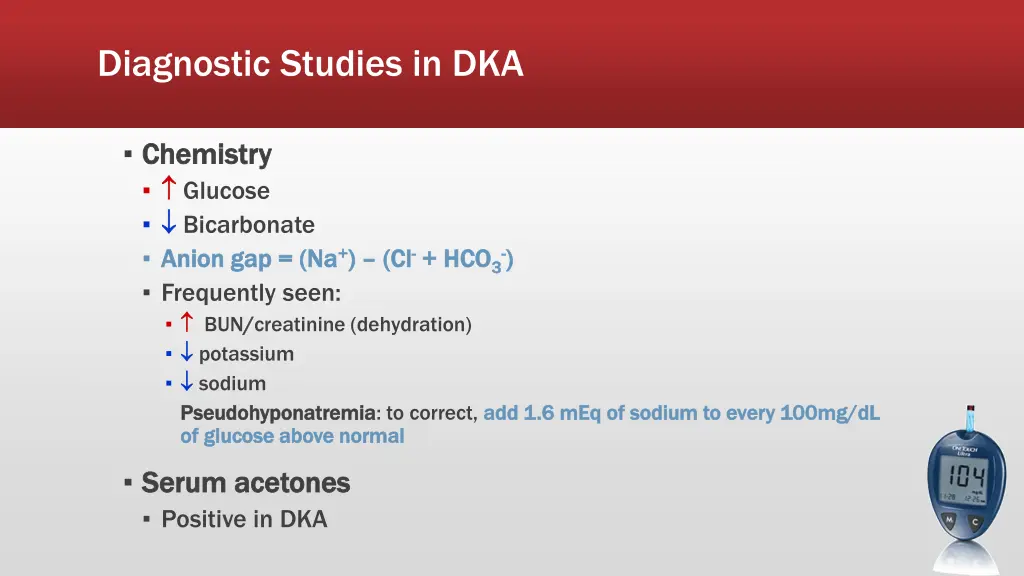 diagnostic studies in dka