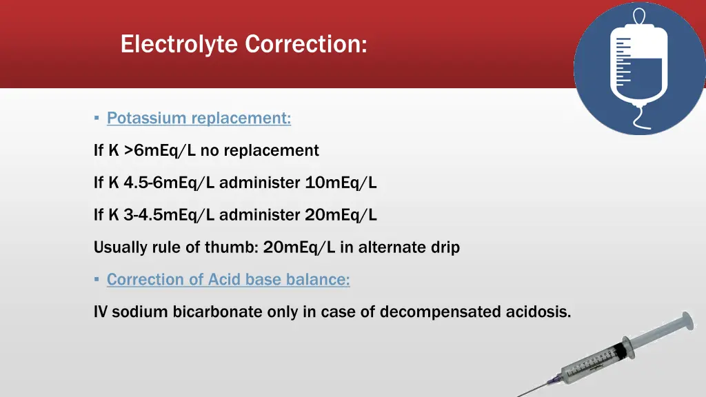 electrolyte correction