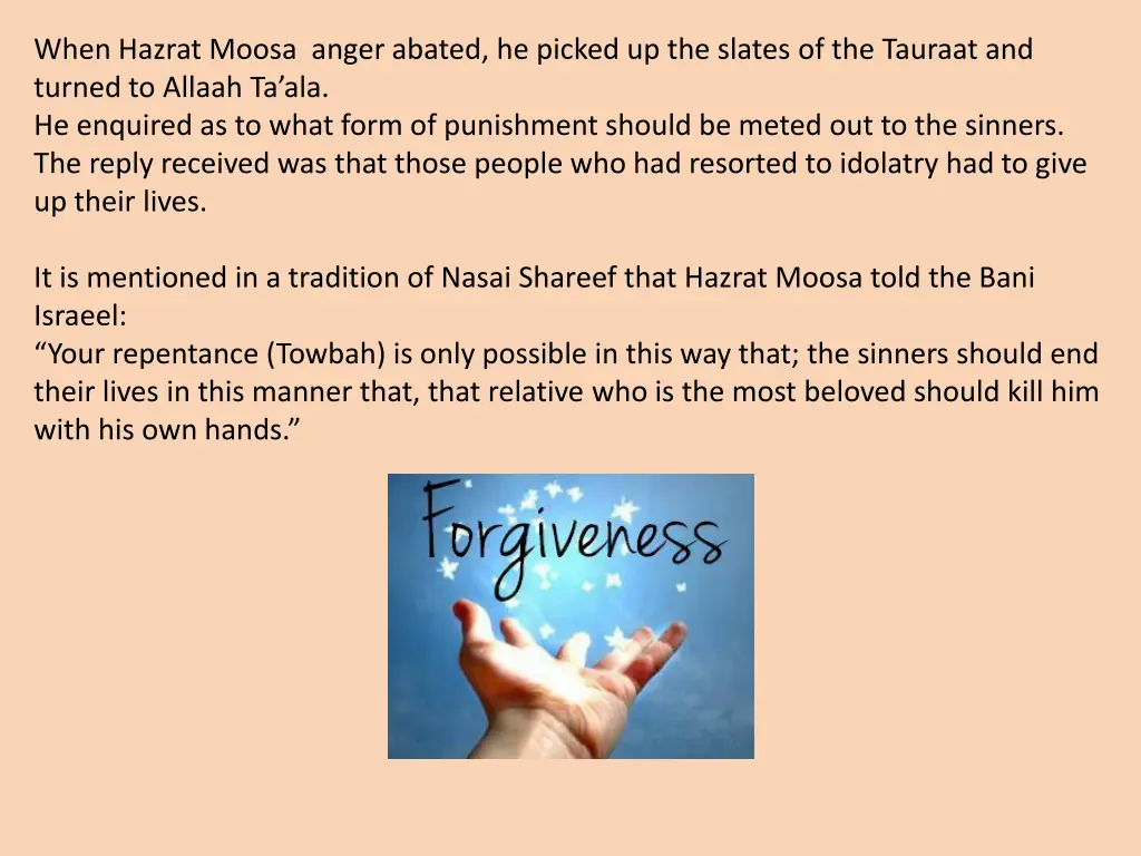 when hazrat moosa anger abated he picked