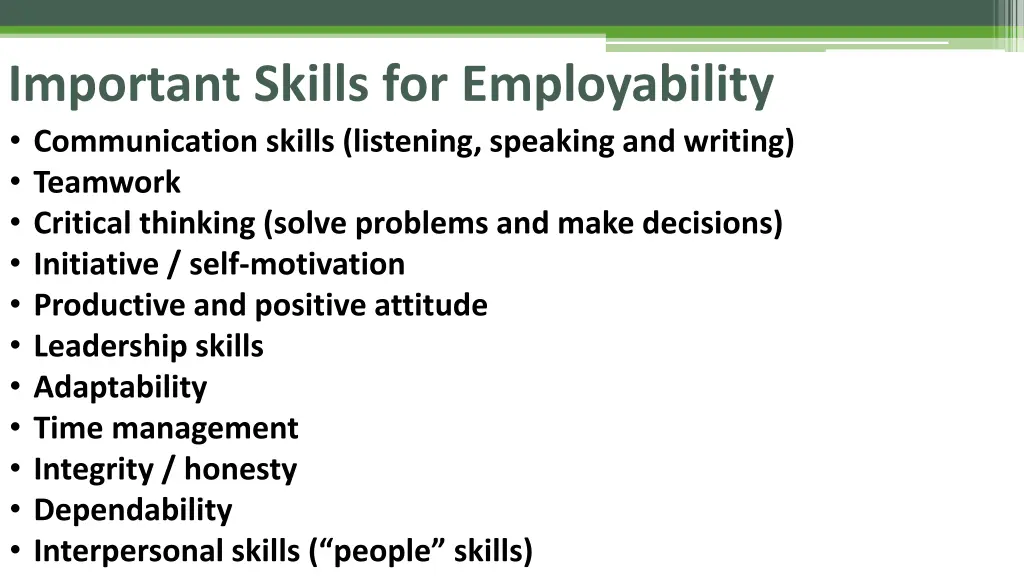 important skills for employability communication