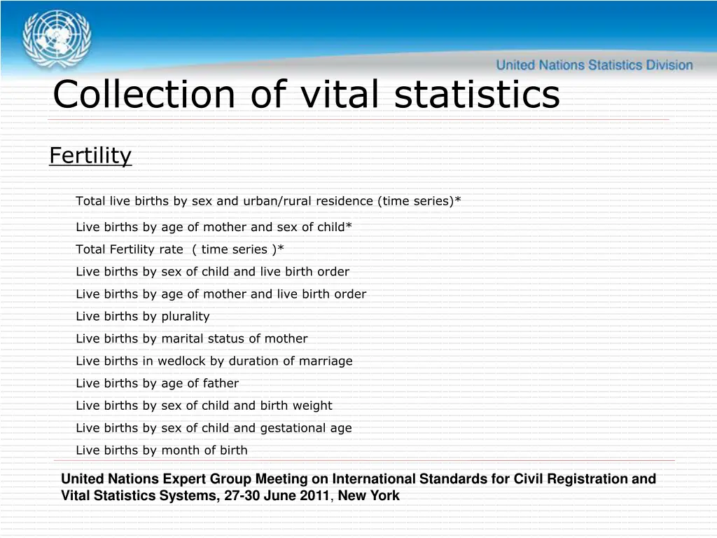 collection of vital statistics 1