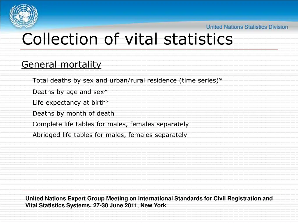 collection of vital statistics 2