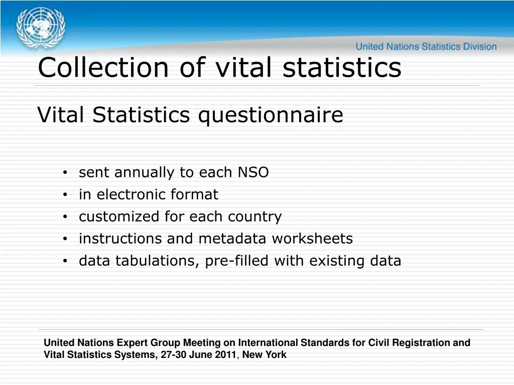 collection of vital statistics
