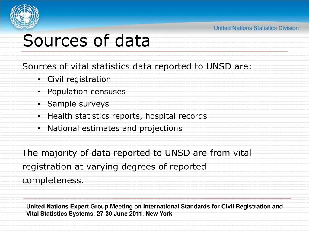 sources of data