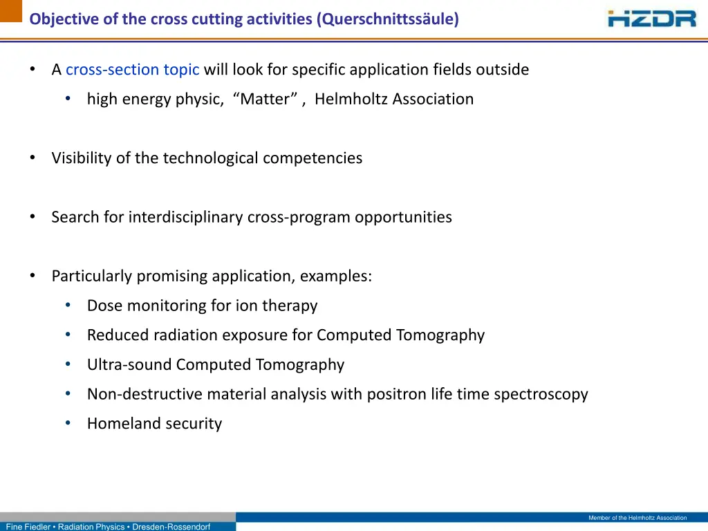 objective of the cross cutting activities