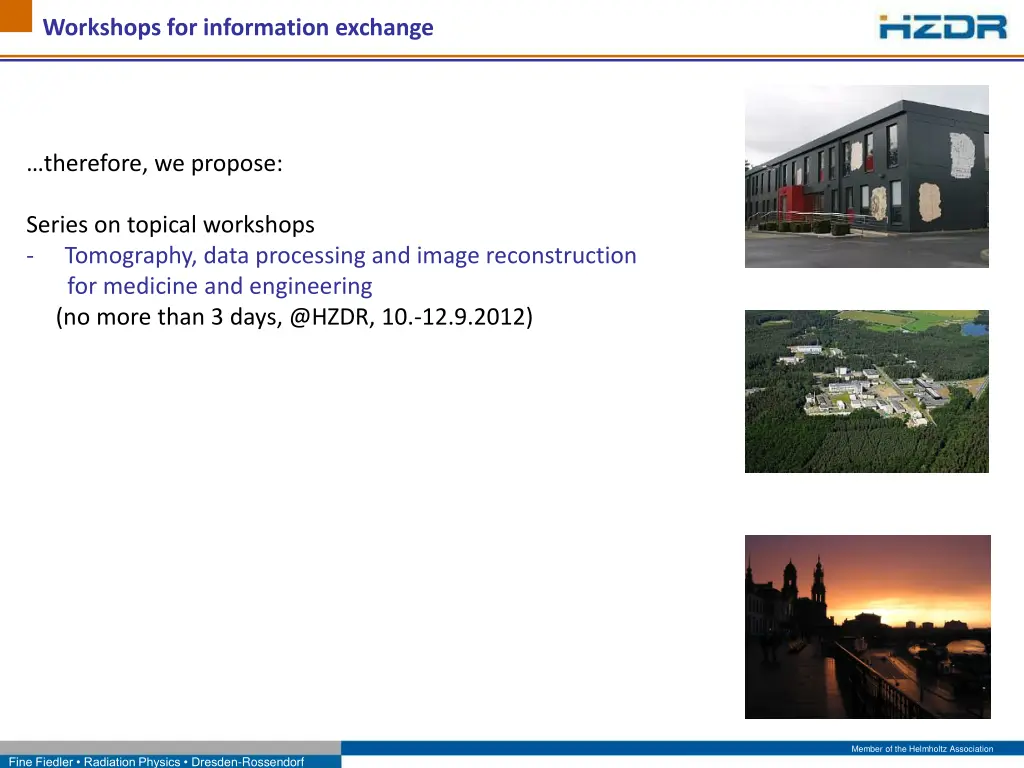 workshops for information exchange