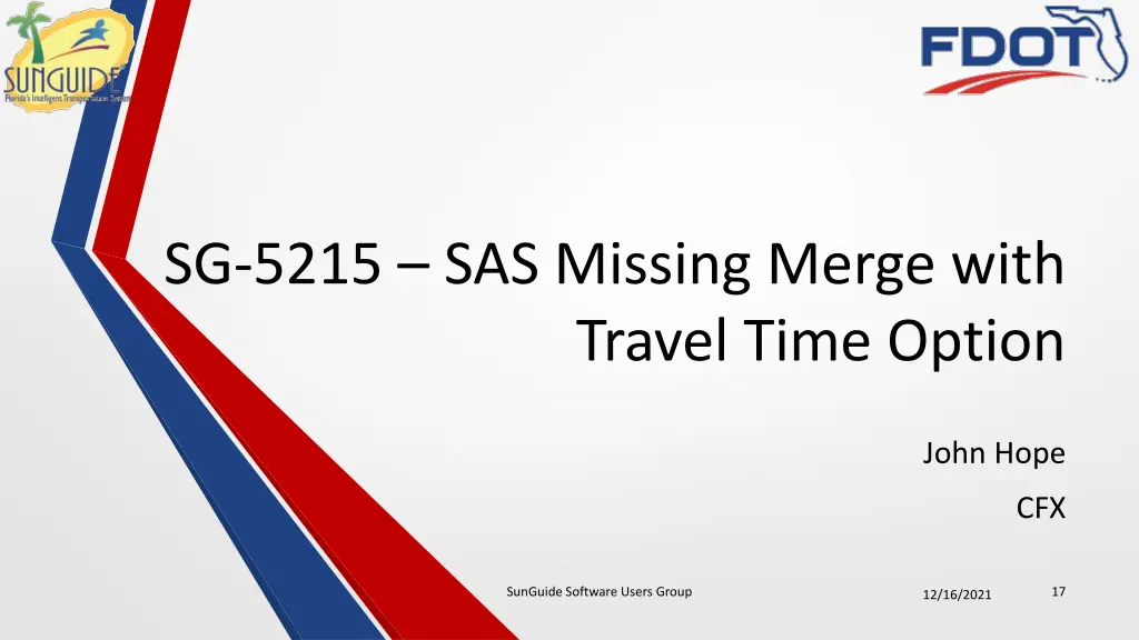 sg 5215 sas missing merge with travel time option
