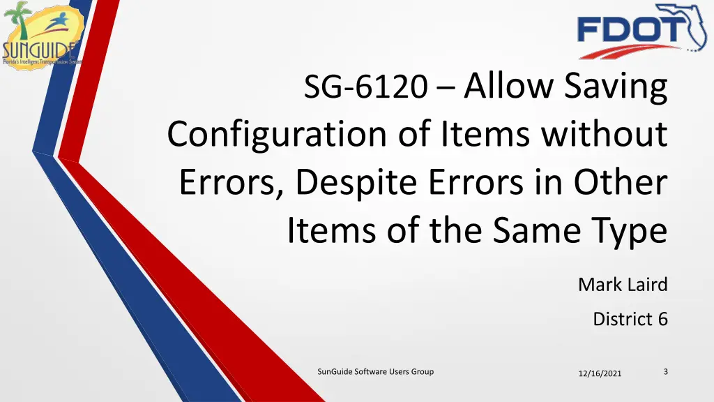 sg 6120 allow saving configuration of items