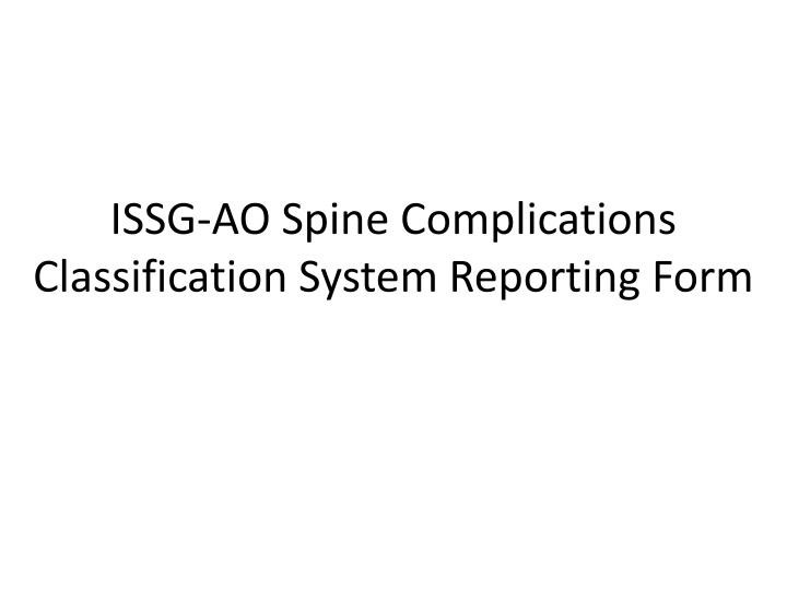 issg ao spine complications classification system