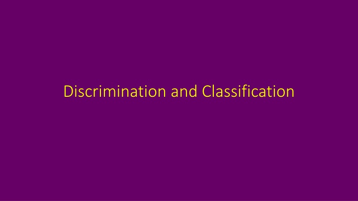 discrimination and classification