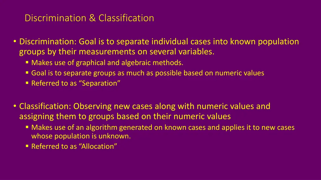 discrimination classification