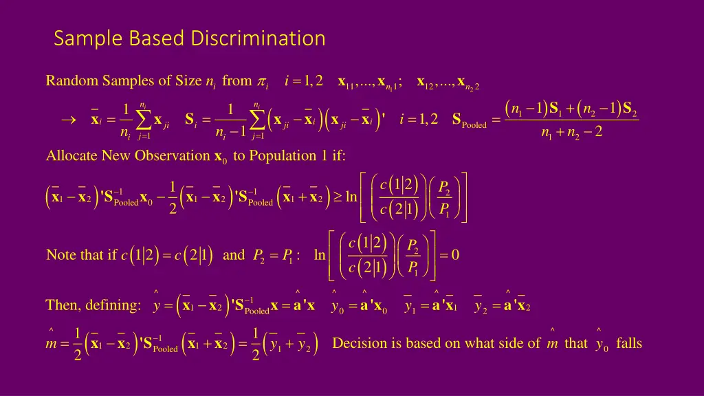 sample based discrimination