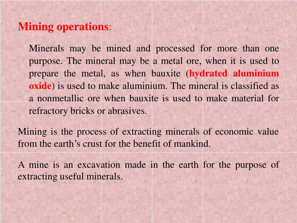 mining operations