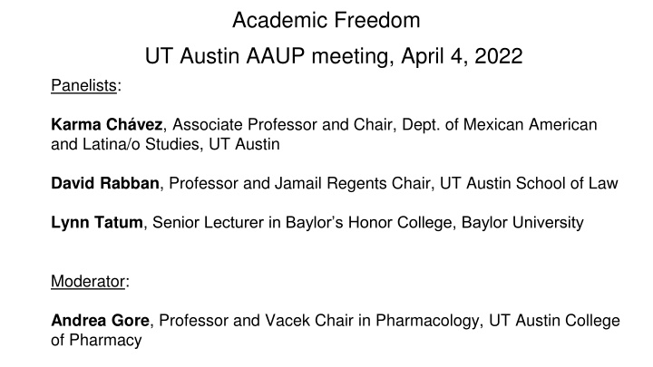 academic freedom ut austin aaup meeting april