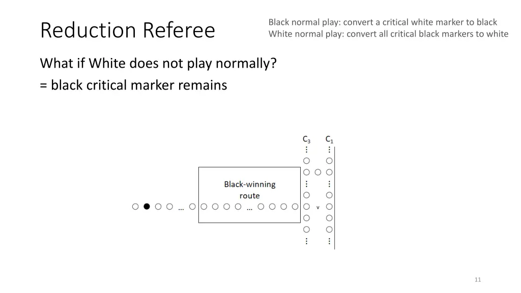 black normal play convert a critical white marker