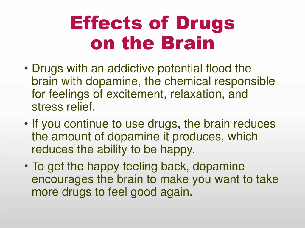 effects of drugs on the brain