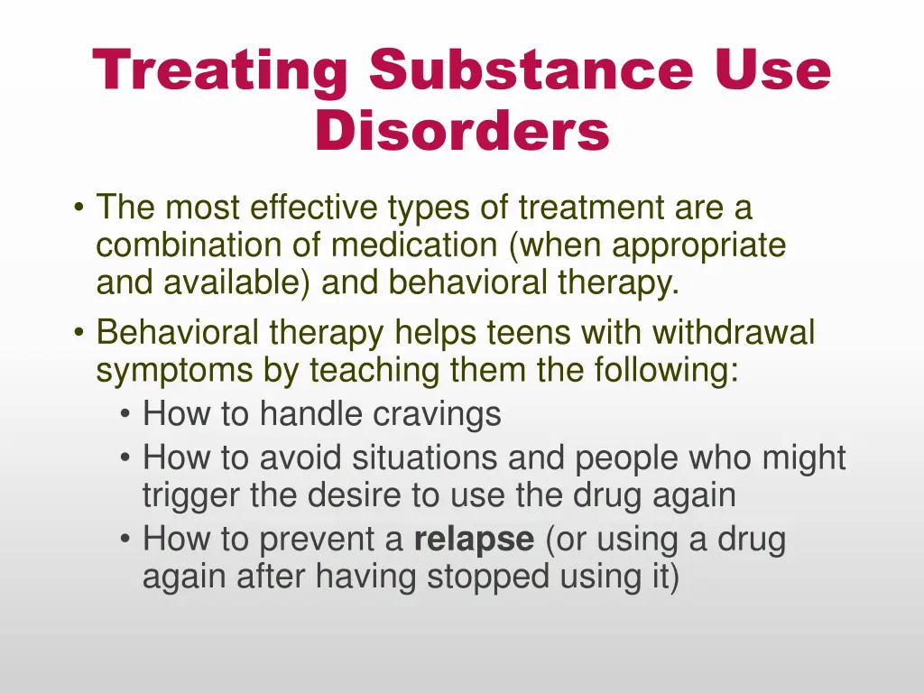 treating substance use disorders