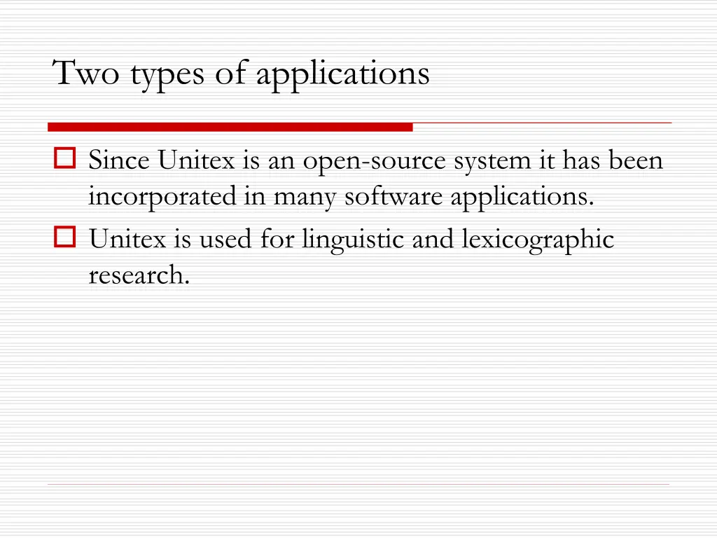 two types of applications