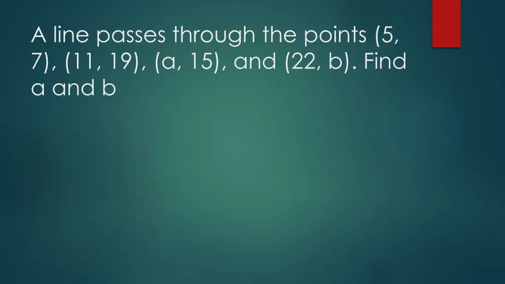 a line passes through the points