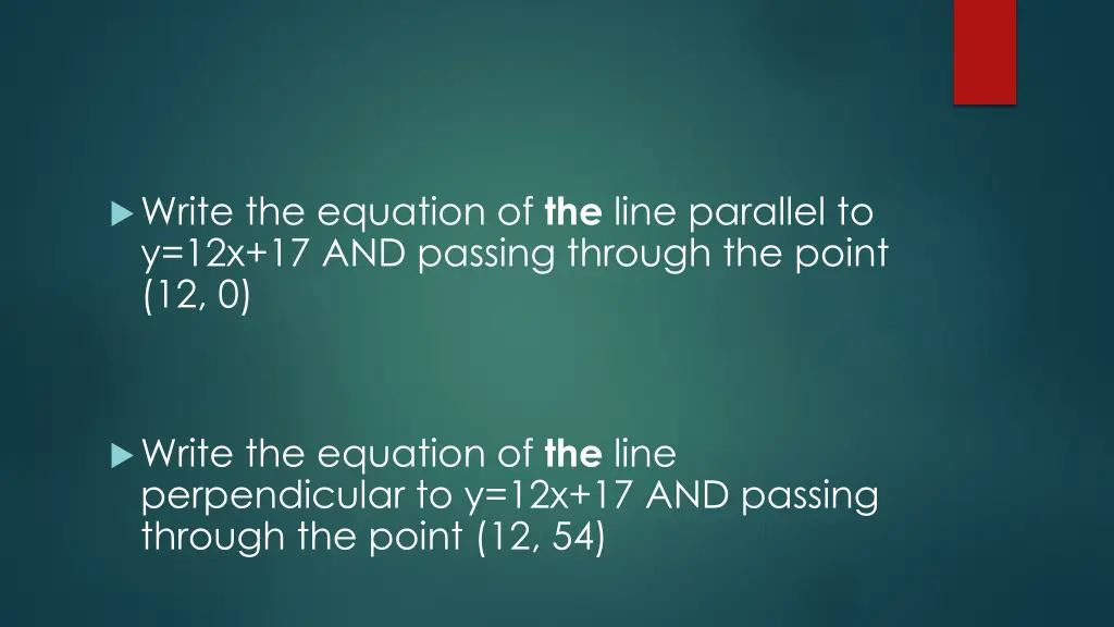 write the equation of the line parallel
