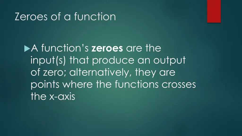 zeroes of a function