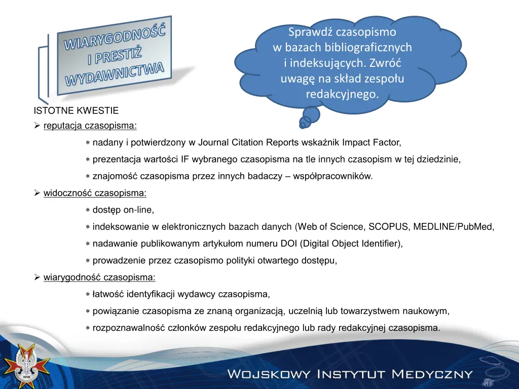 sprawd czasopismo w bazach bibliograficznych