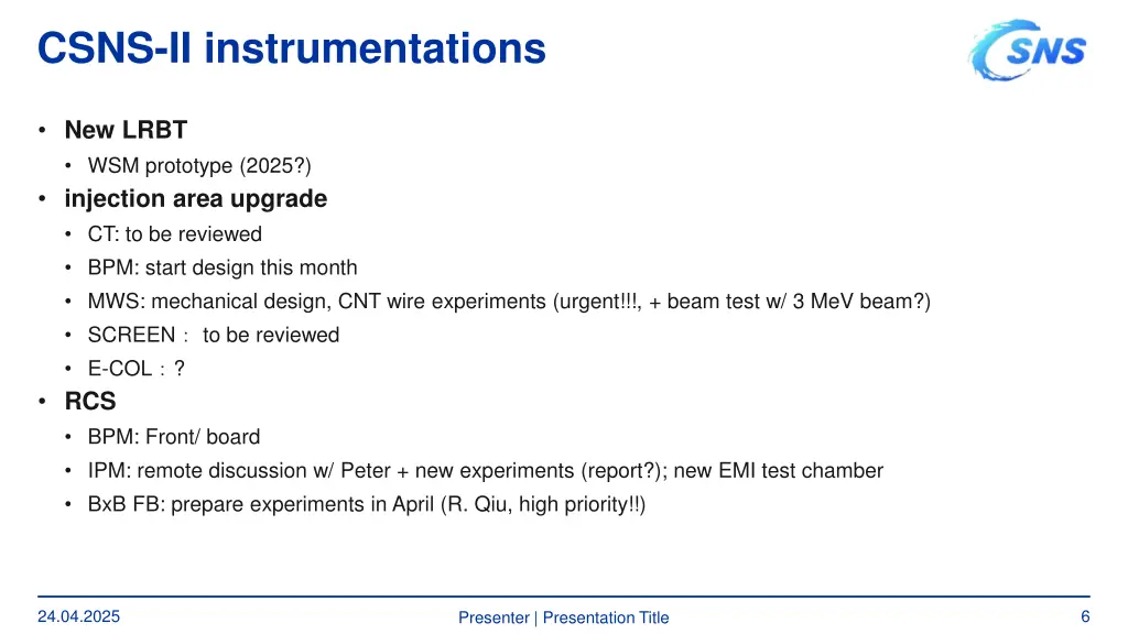 csns ii instrumentations 1