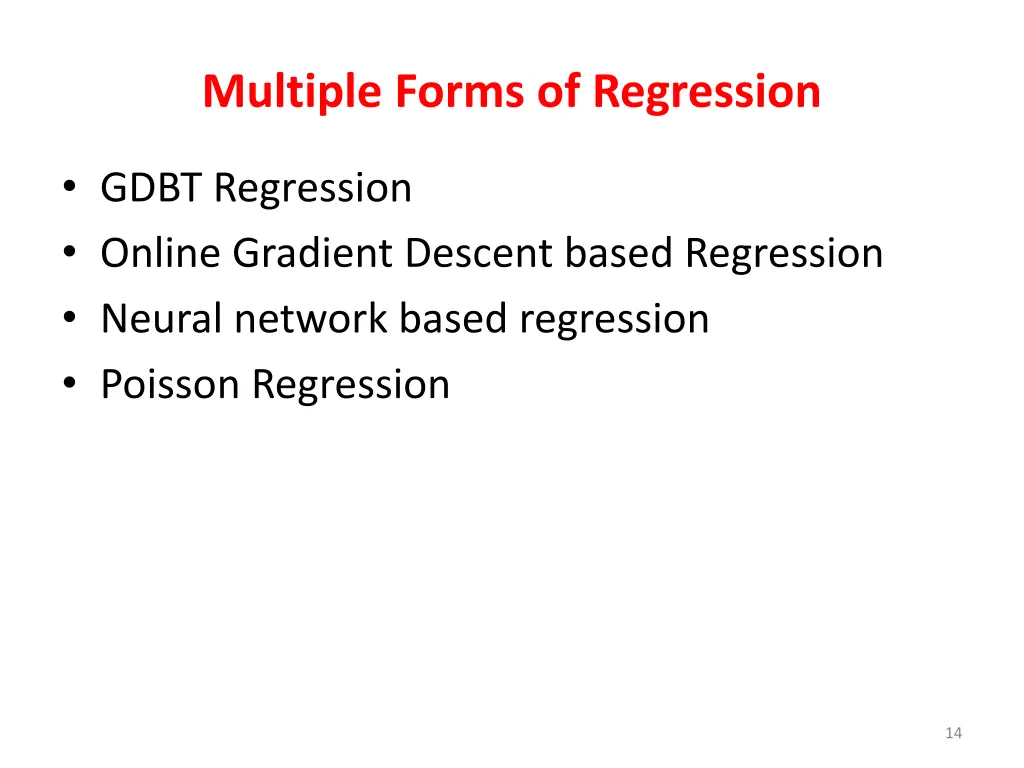 multiple forms of regression