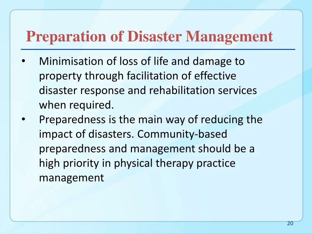 preparation of disaster management 2