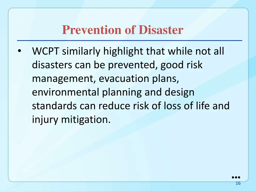 prevention of disaster 1