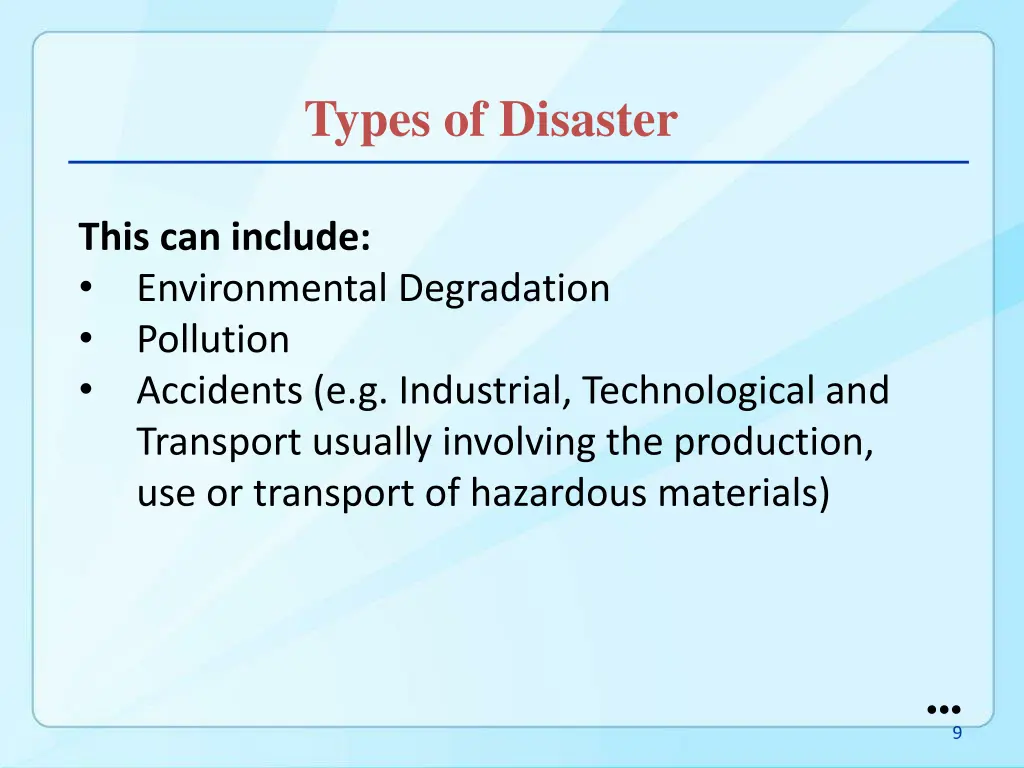 types of disaster 3