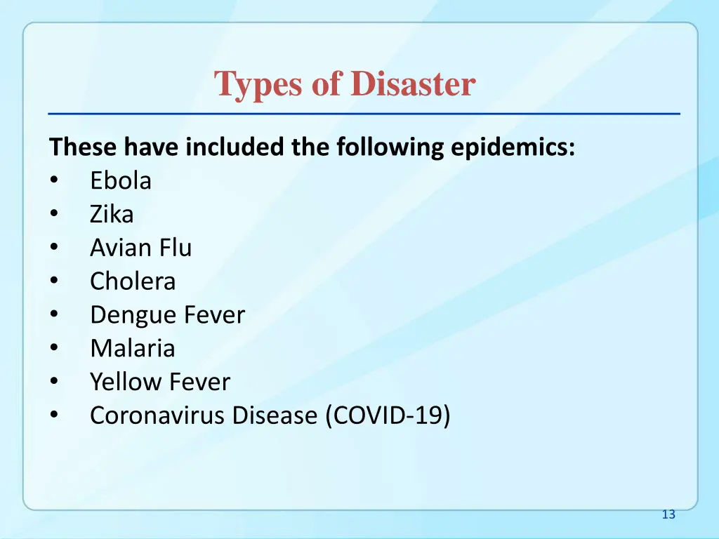 types of disaster 7