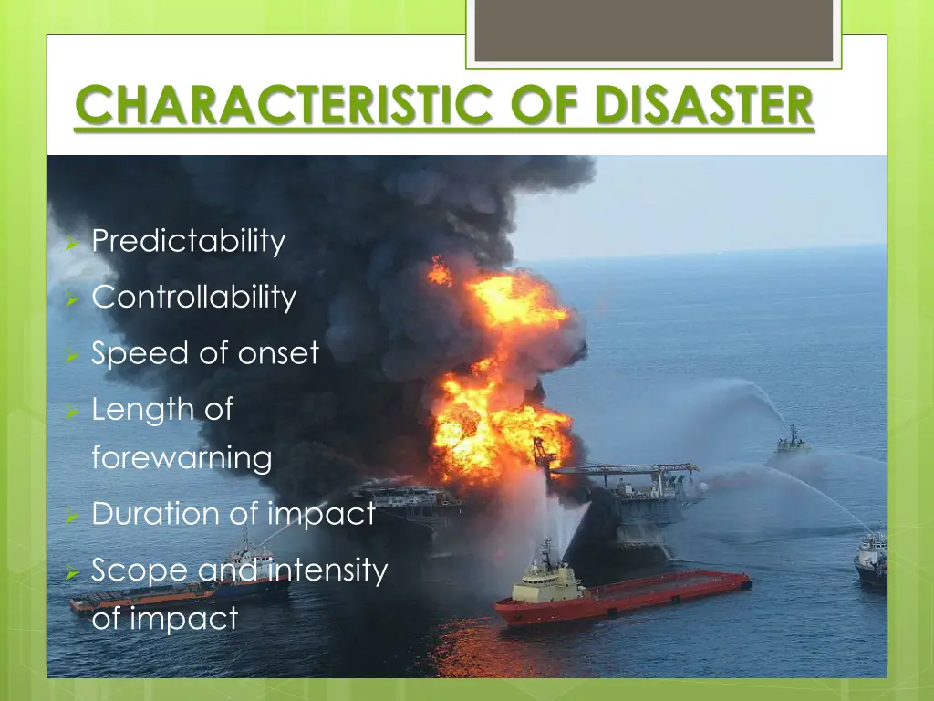 characteristic of disaster