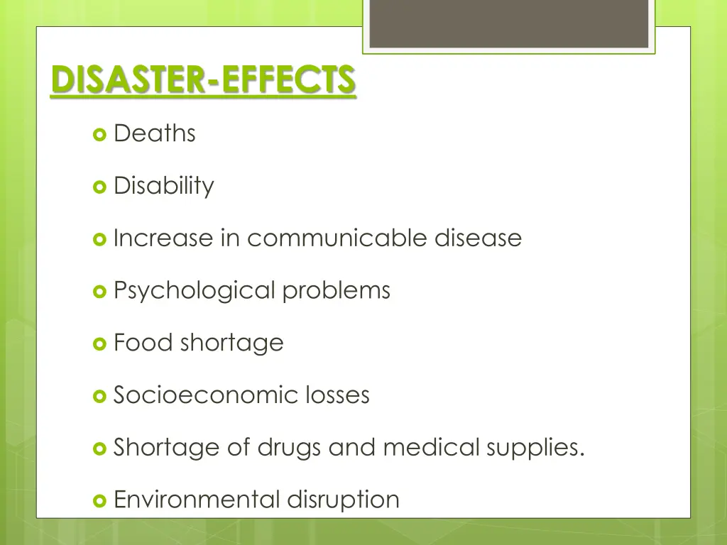 disaster effects