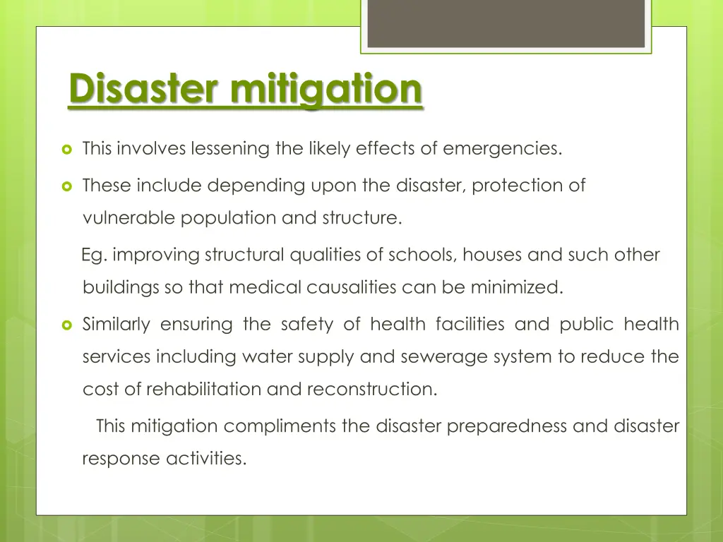 disaster mitigation