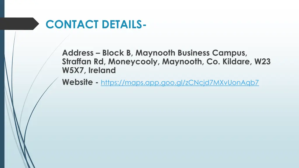 contact details