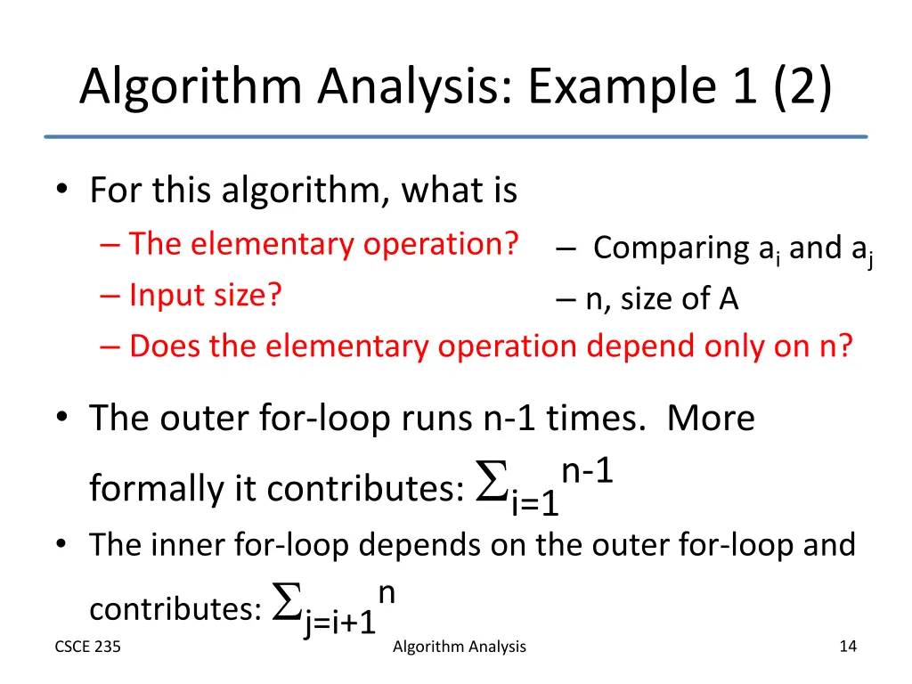 algorithm analysis example 1 2