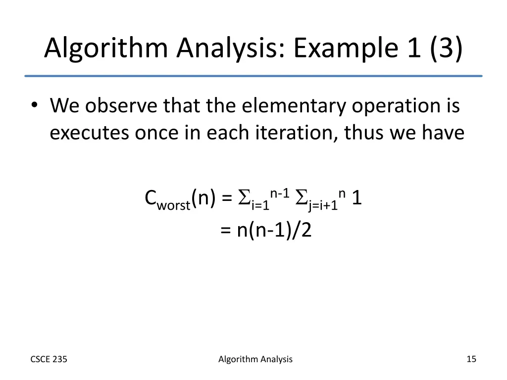 algorithm analysis example 1 3