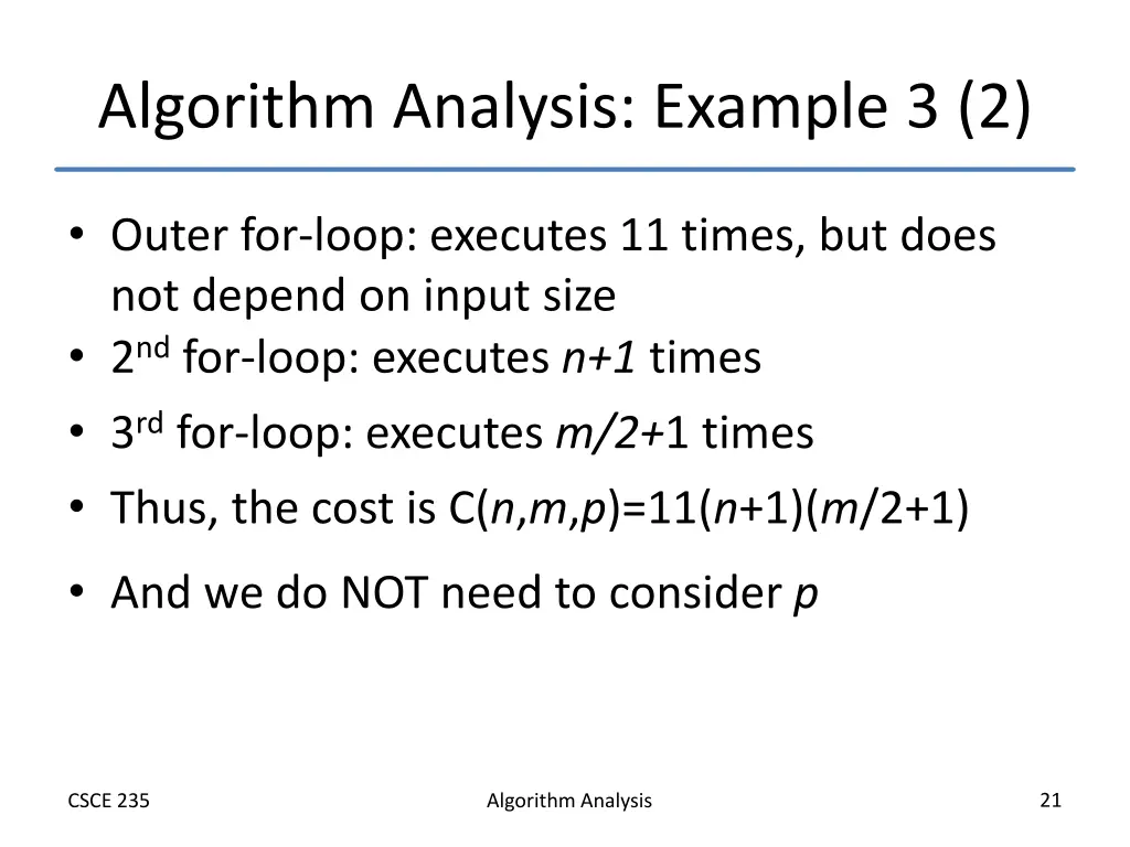 algorithm analysis example 3 2