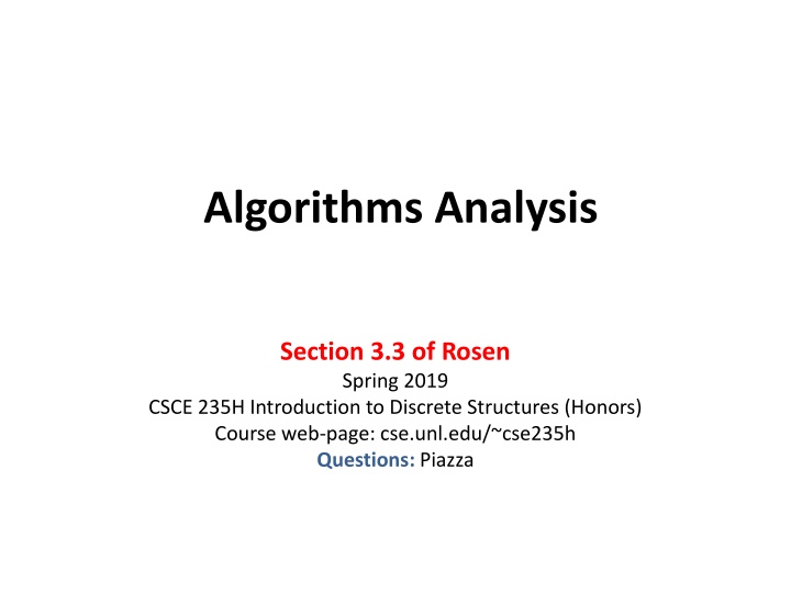 algorithms analysis