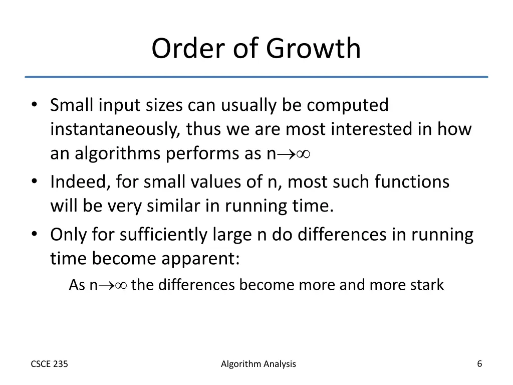 order of growth