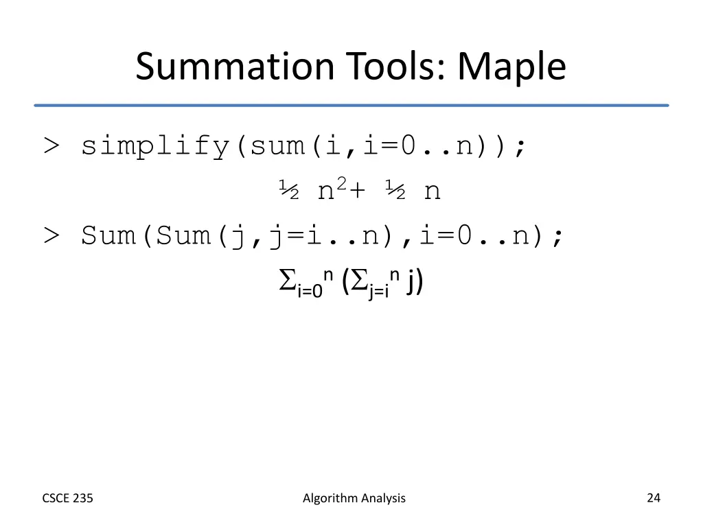summation tools maple