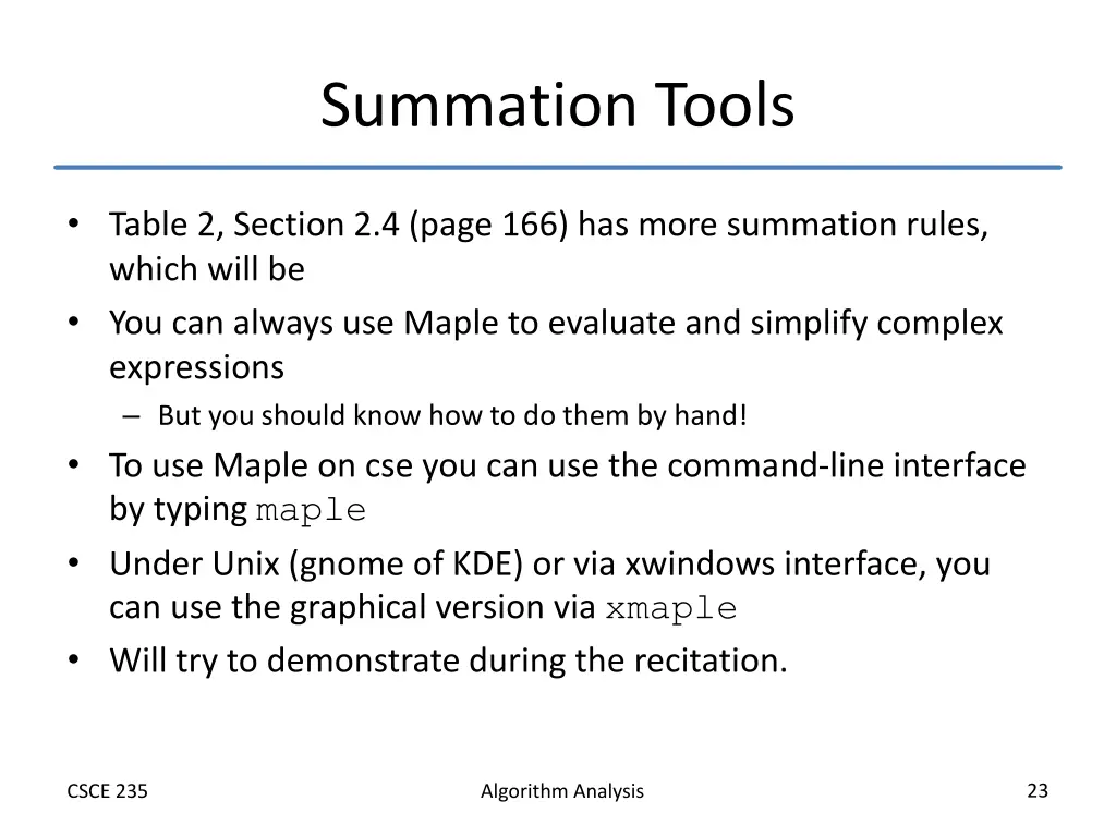 summation tools