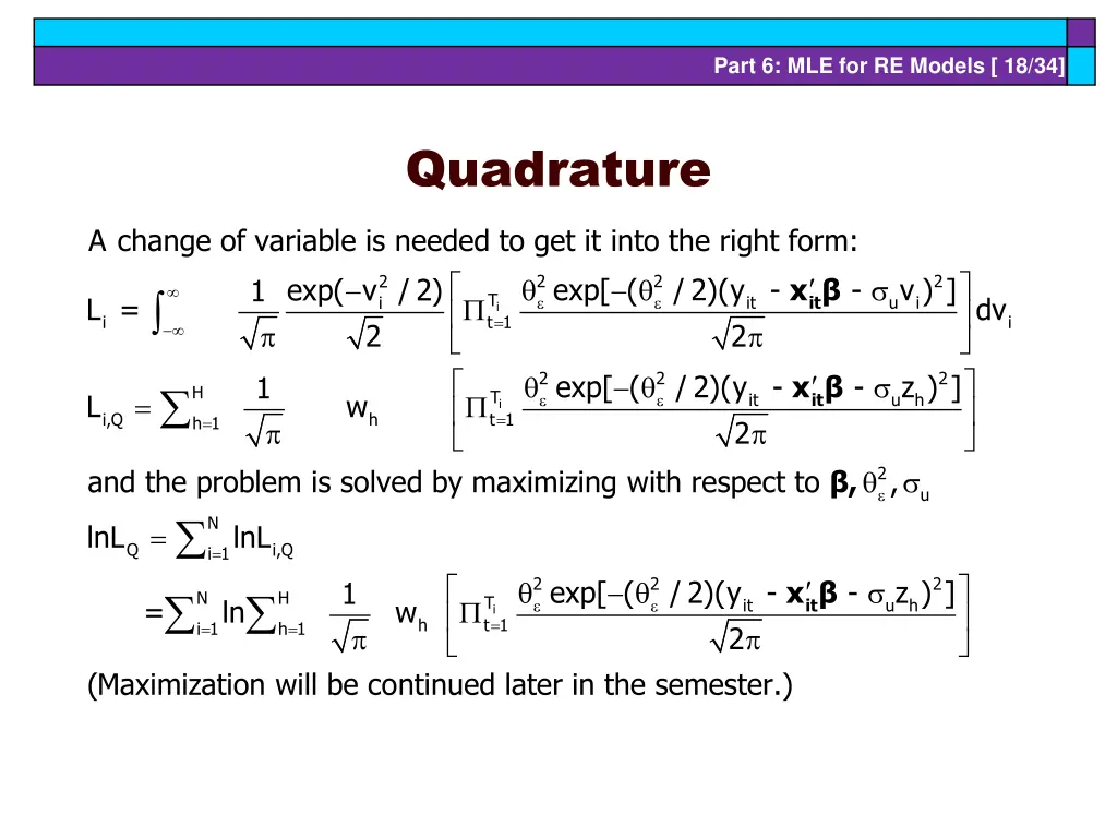 part 6 mle for re models 18 34