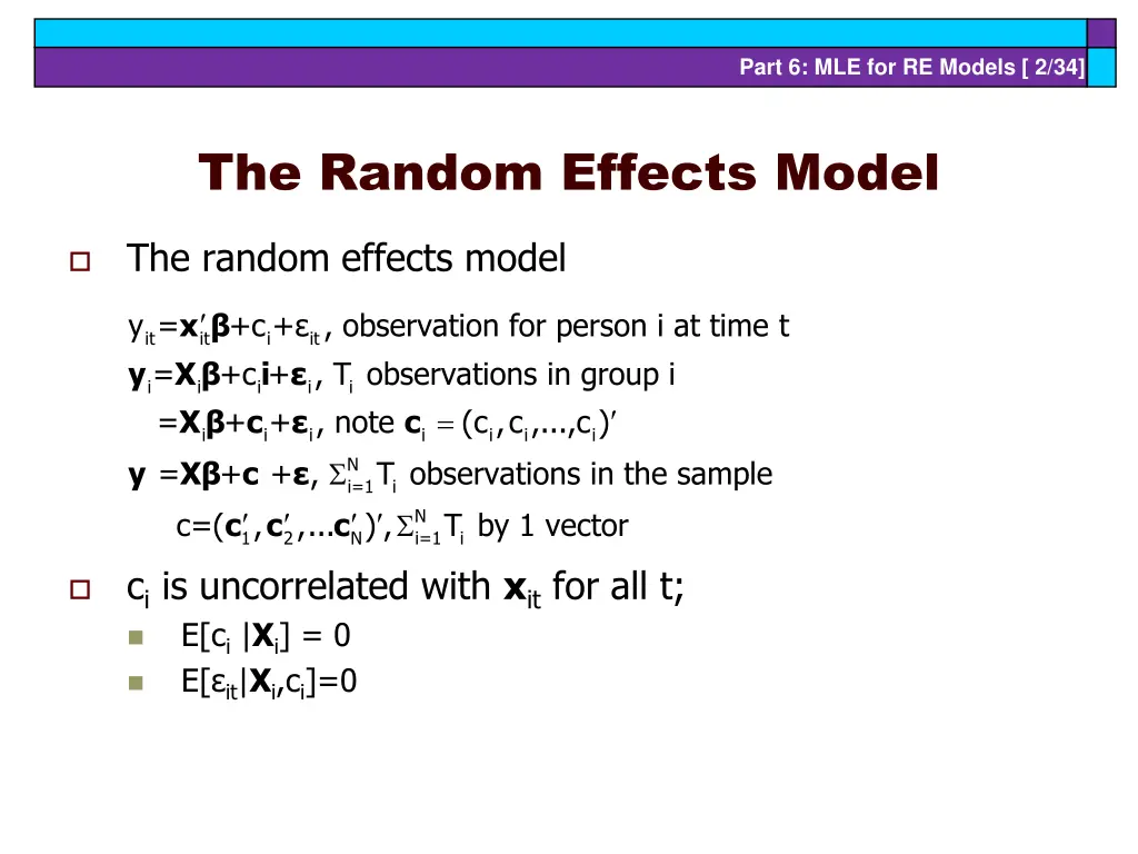 part 6 mle for re models 2 34