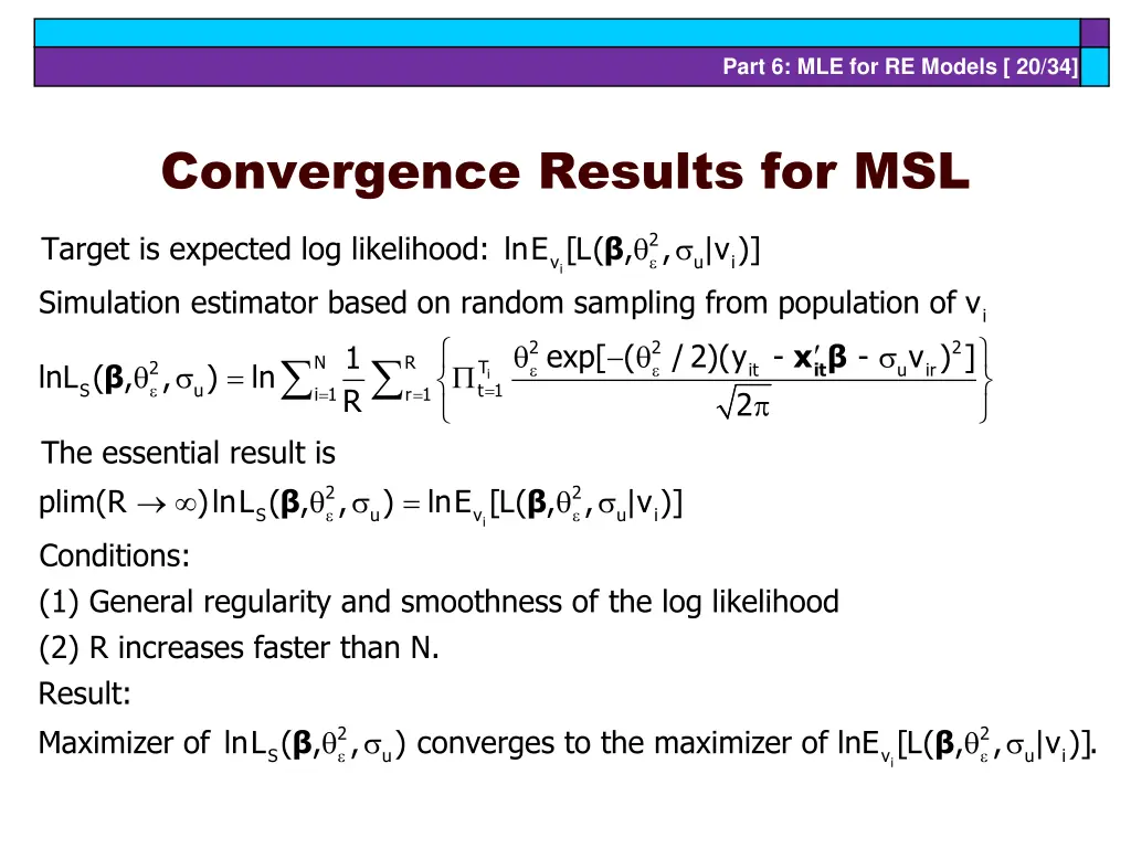 part 6 mle for re models 20 34