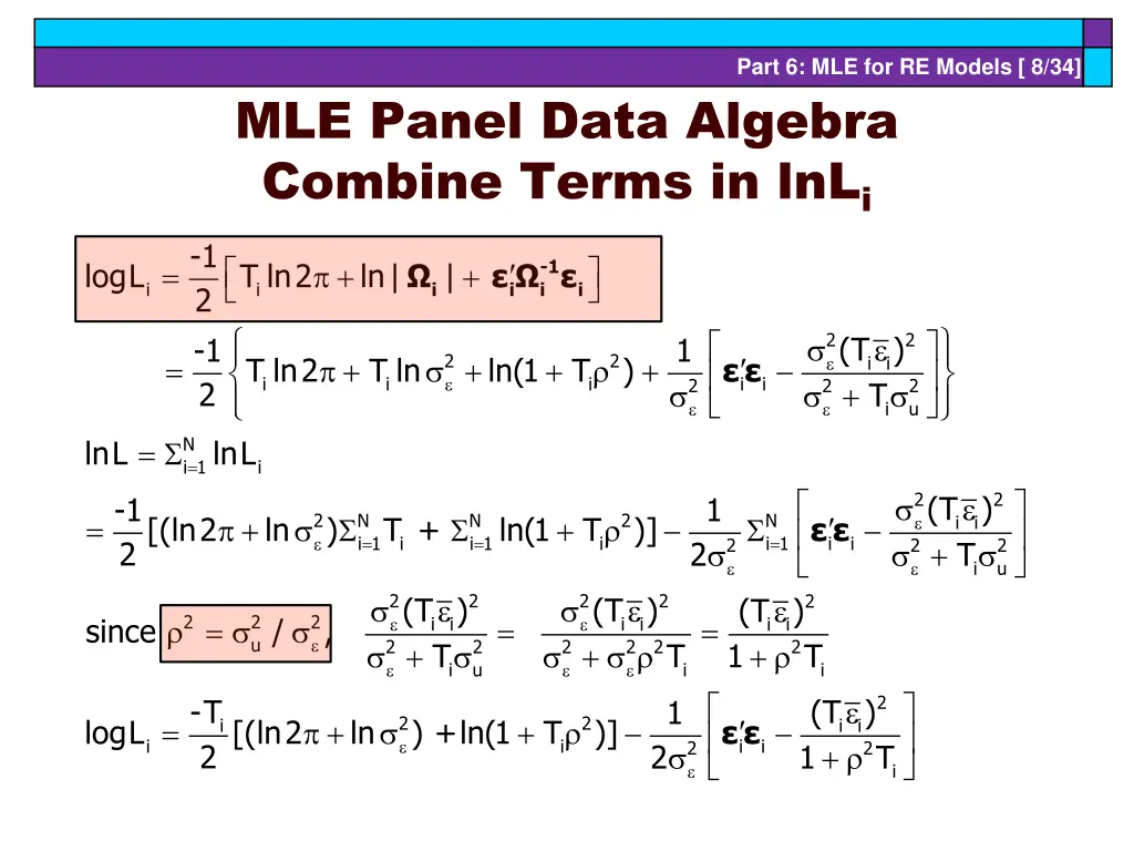 part 6 mle for re models 8 34