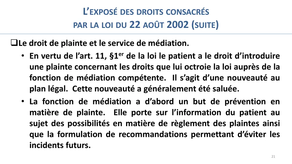 l expos des droits consacr 12